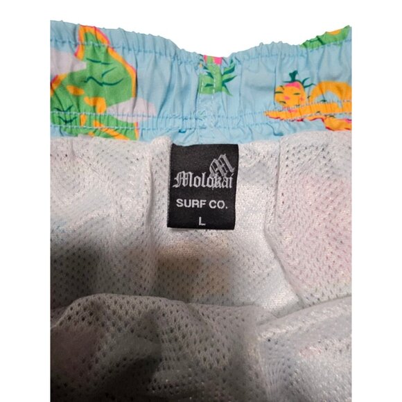 Molokai Shorts Mens Size Large WATERMELON HAWAIIAN SWIM TRUNKS LINED DRAWSTRING - Picture 4 of 4